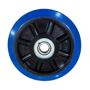 Blue Elastic Rubber Wheel With Single Ball Bearing