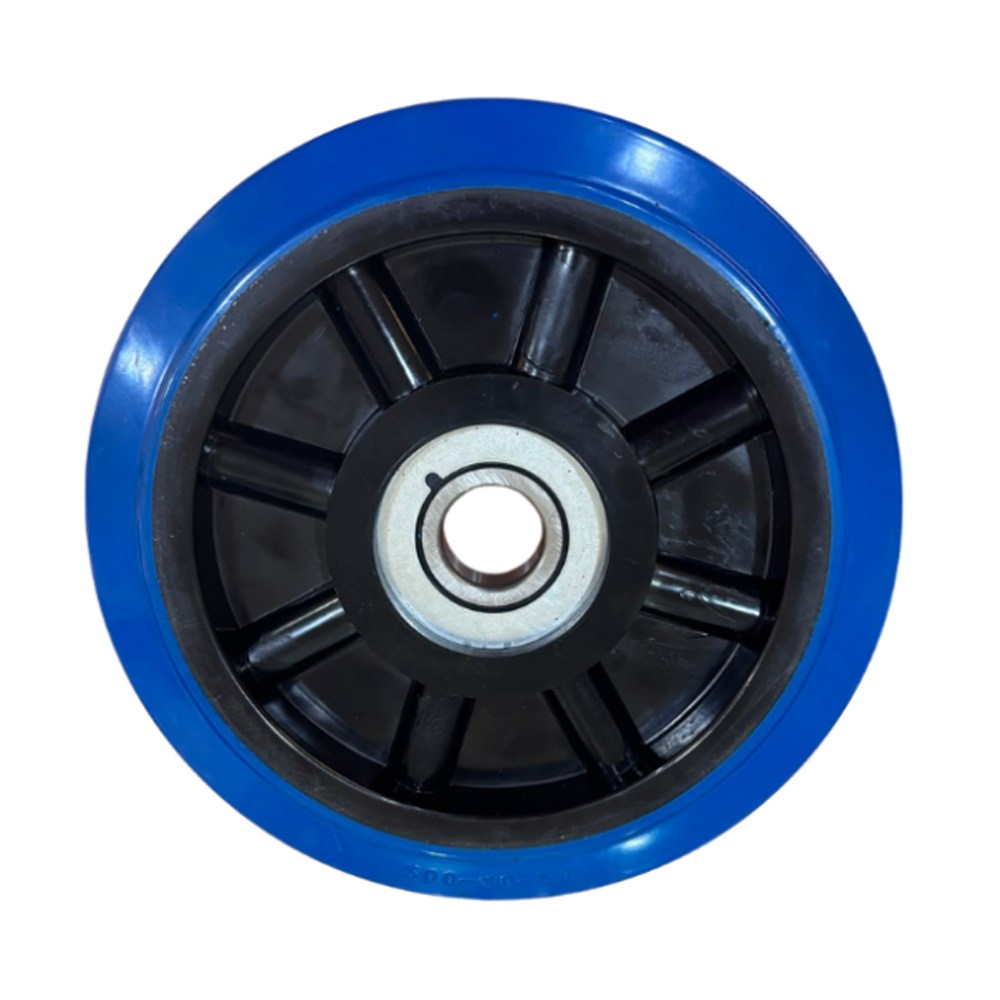 Blue Elastic Rubber Wheel With Single Ball Bearing